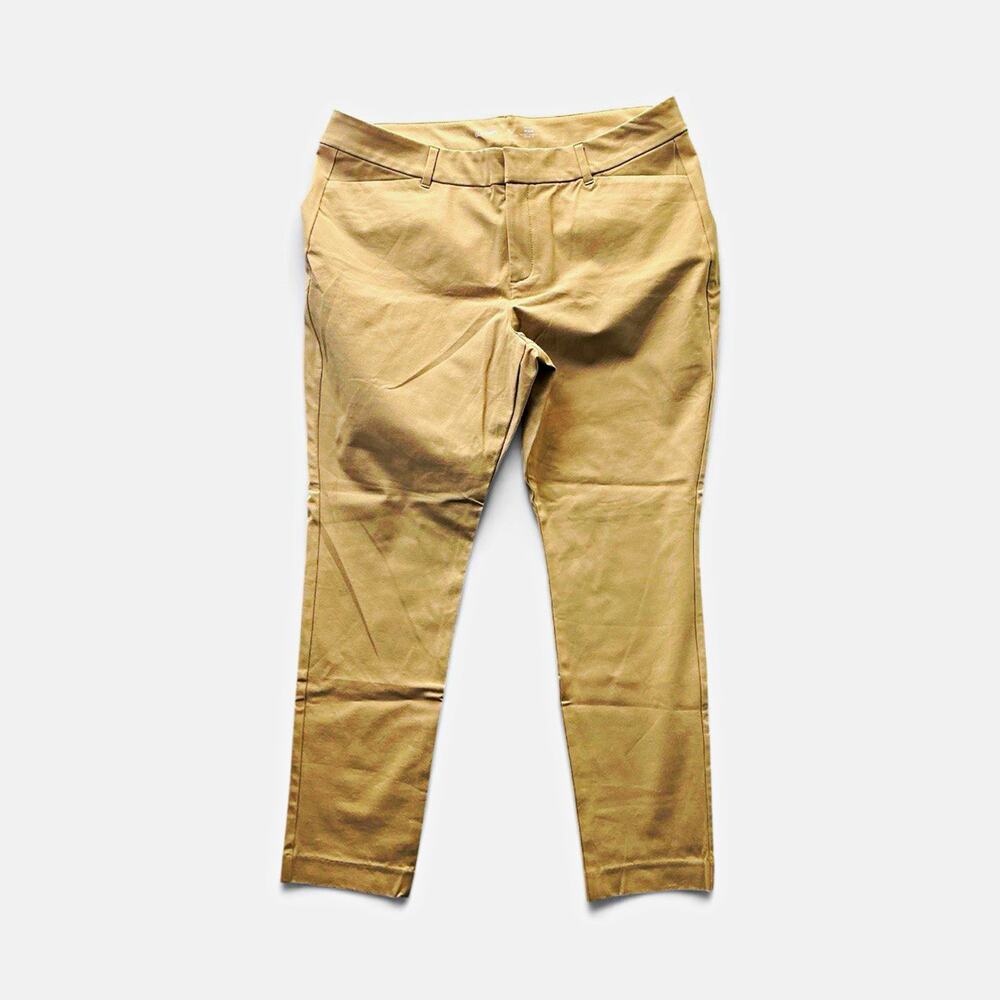 Old Navy Women's Beige Chino Pants High Rise Skinny Petite Stretch Pockets 28"